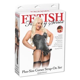 Fetish Fantasy Plus-Size Corset Strap-On Set by Pipedream