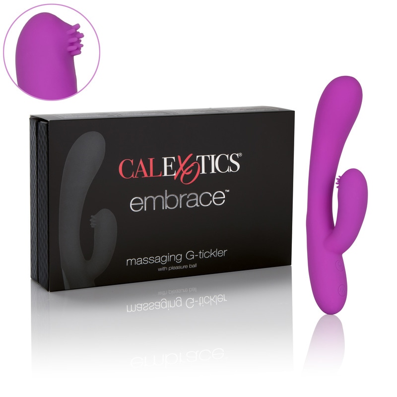 Embrace Massaging G-Tickler with Pleasure Ball by Calexotics